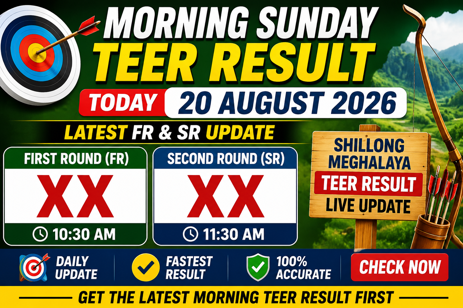 Morning Sunday Teer Result Today 20 August 2026 – Check Latest FR & SR Update